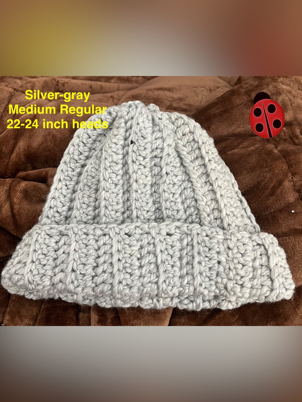 Silver-Gray Knit Beanie Hat - Unbranded